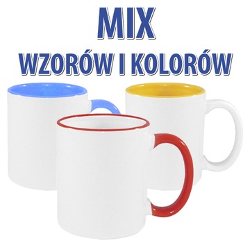 144 szt. Kubków A+ MIX wzorów i kolorów Sublimacja
