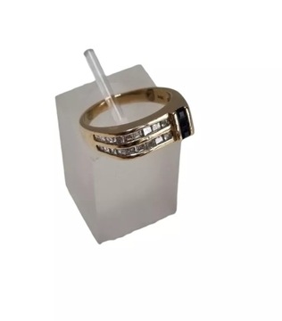 КОЛЬЦО С БРИЛЛИАНТАМИ И САПФИРАМИ 4.35G/585/R:11