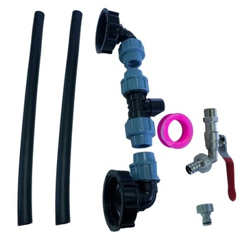 Adapter zbiornika IBC Kran spustowy z 1 rurką i 2