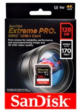 SanDisk Extreme PRO SDXC 128 ГБ 200/90 МБ/с V30