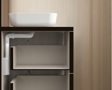 Умывальник click plug с переливом керамический белый настенный сифон