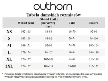 DAMSKIE SPODENKI OUTHORN 4F LEGGINSY KOLARKI BAWEŁNIANE CZARNE R. M