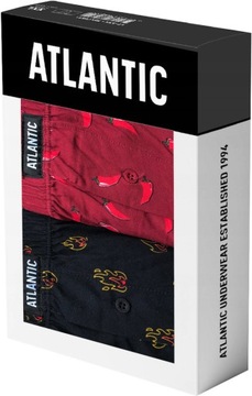 ATLANTIC LUŹNE BOKSERKI MĘSKIE SZORTY Z ROZPORKIEM NA GUZIKI 2MBX043 *S*