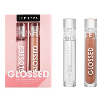 SEPHORA Glossed - 2 błyszczyki do ust: transparentny i błyszczący 2X5ml