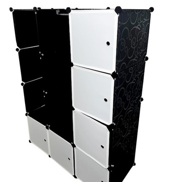 Модульный шкаф, шкаф-купе, черный, полки, полка, колонна, 110х47х145см
