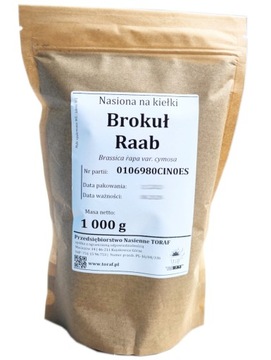 Nasiona na kiełki BROKUŁ RAAB 1 kg / 1000 g