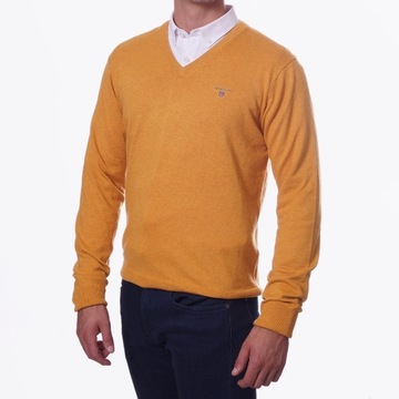 116 GANT MĘSKI SWETER COTON WOOL V-NECK XL