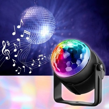ДИСКОШАР ДИСКОТЕЧНЫЙ ПРОЕКТОР RGB LED ПОЛЕТ