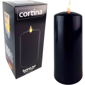 ZNICZ WKŁAD ŚWIECA LED ELEKTRYCZNY EFEKT PŁOMIENIA WAX 7X18CM BLACK