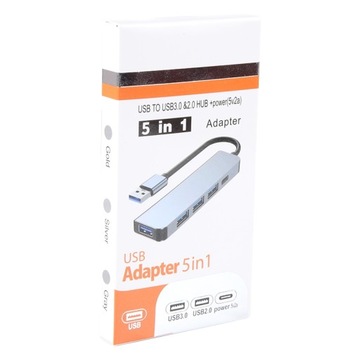 Адаптер USB-концентратора 5 в 1, длина кабеля: 10 см