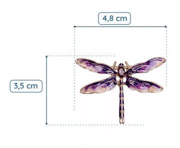 PINETS Broszka Ważka Cyrkonia fiolet złota Owad