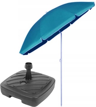 DUŻY PLAŻOWY PARASOL OGRODOWY 180 cm + PODSTAWA