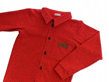 КРАСНАЯ РУБАШКА С МАЛЕНЬКИМИ ТОЧКАМИ 128