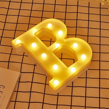 Świecąca Litera Lampka LED Dekoracja 22 cm B