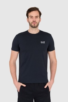 EA7 Granatowy t-shirt męski z małym logo XXL