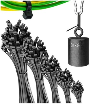 Кабельные стяжки, молнии, кабельные стяжки, БЕЛАЯ стяжка, 2,5х200 мм - 100 шт.