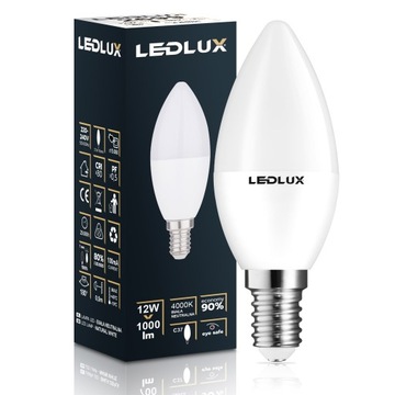 6 светодиодных лампочек E14 12 Вт = 100 Вт SMD 4000K нейтральный Premium LEDLUX не мигает