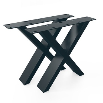 Nogi stołu metalowe biurka loft industrial X –2szt antracyt