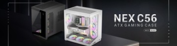 Корпус игровой ATX Mid Tower GameMax NEX C56 белый 7x вентиляторов ARGB RTX 4090 5090