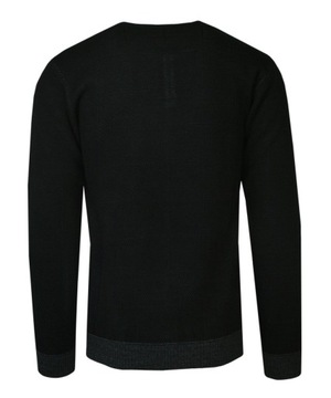 Черный шерстяной свитер с U-образным вырезом VIP STENDO 3XL