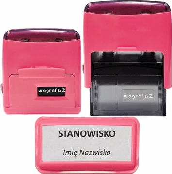RÓŻOWA Pieczątka Wagraf B2s do 4 wersów IMIENNA