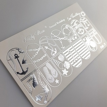 NAKLEJKI NA PAZNOKCIE LUCKY ROSE FOIL SILVER - 7