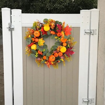Декоративный осенний венок на дверном венке многоцветный головной убор тыквы
