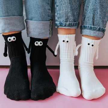 Магнитные носки, держащиеся за руки, для пар с магнитными глазами