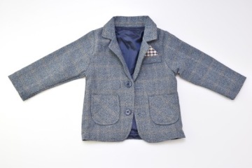 GARNITUR CHŁOPIĘCY 4 CZĘŚCI GRANATOWY W KRATĘ GARNITURY WESELE dziecka R 5Y