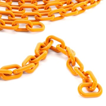 Łańcuch plastikowy 25m - POMARAŃCZOWY / 6mm - prem