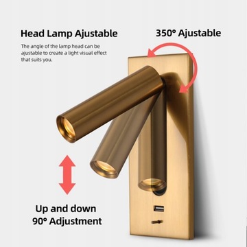 Светодиодные лампы для чтения в изголовье кровати (черные)