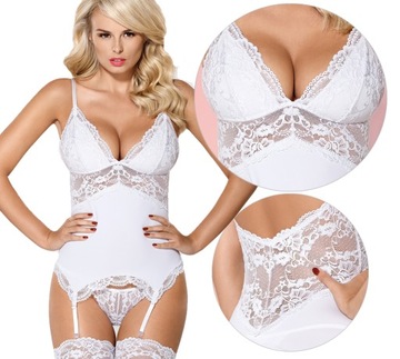 Seksowna bielizna ślubna sexy Gorset+Majtki S/M