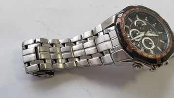 ZEGAREK MĘSKI CASIO EDIFICE EF-540 NA BRANSOLECIE SREBRNY GWR