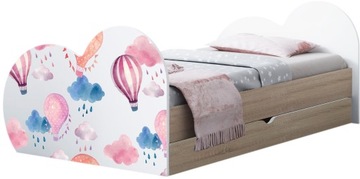 ŁÓŻKO LOVE 180/90 Z SZUFLADĄ DĄB SONOMA + MATERAC