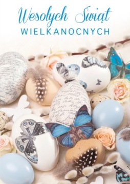 KARNET KARTKA ŚWIĄTECZNA WIELKANOC Z BROKATEM 1szt