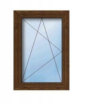 OKNO PCV 765x1935 RU Dwustronny ORZECH 3 szyby