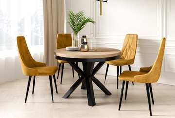 Стол промышленный круглый раздвижной LOFT 100/180