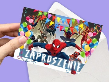 ZAPROSZENIE SPIDERMAN NA URODZINY DZIECKA + KOPERTA GRATIS