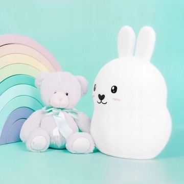 ночник для детей кролик светодиодный USB силиконовый ДИСТАНЦИОННЫЙ 3 РЕЖИМА
