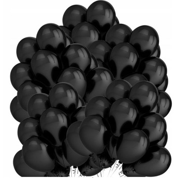 BALONY CZARNE ZESTAW BALONÓW NA ROCZEK URODZINY WESELE ŚLUB DEKORACJE 50SZT