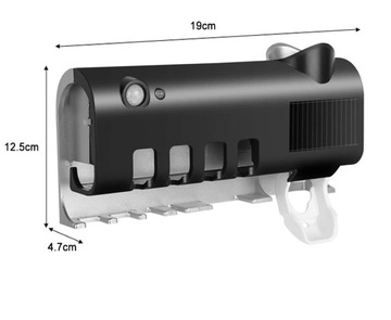 ДЕРЖАТЕЛЬ ЗУБНОЙ ЩЕТКИ ДОЗАТОР ЗУБНОЙ ПАСТЫ УФ-ДЕЗИНФЕКЦИЯ 19СМ