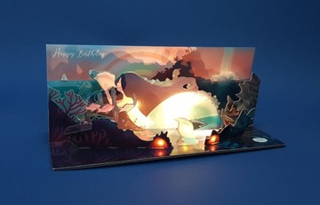 3D открытка РУСАЛКА на день рождения со светодиодной подсветкой