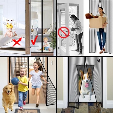 МОСКИТНАЯ СЕТКА ДЛЯ ДВЕРИ, БАЛКОНА, МАГНИТНАЯ, ПРОЧНАЯ, 90/100 x 210