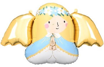 BALON FOLIOWY ANIOŁEK 103x58CM PIERWSZA KOMUNIA ŚWIĘTA CHRZEST-6064