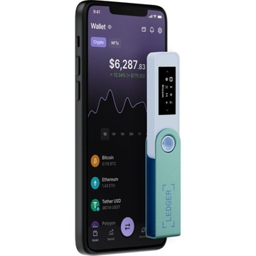 Ledger Nano S Plus безопасный криптовалютный кошелек BTC ETH Pastel Green