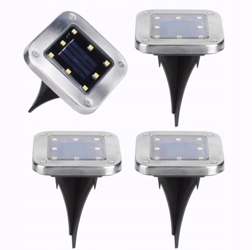 LAMPKI SOLARNE GRUNTOWE OGRODOWE DISK LIGHT 4SZT