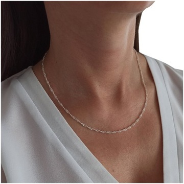 Сингапурская серебряная цепочка 80см 2.1мм 925 проба