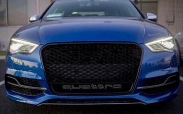 Заглушка решетки Audi A3 8V 2012-2015 RS3 Look QUATTRO черная глянцевая рамка
