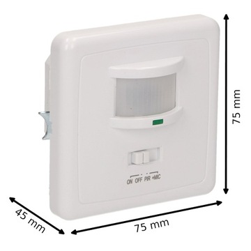 PIR-датчик движения и звука, монтаж заподлицо, для светодиодного блока, регулировка диапазона 160°