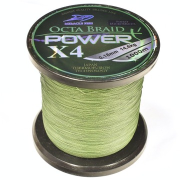 Plecionka Octa Braid Power X4 Green 0,18mm 1000m
